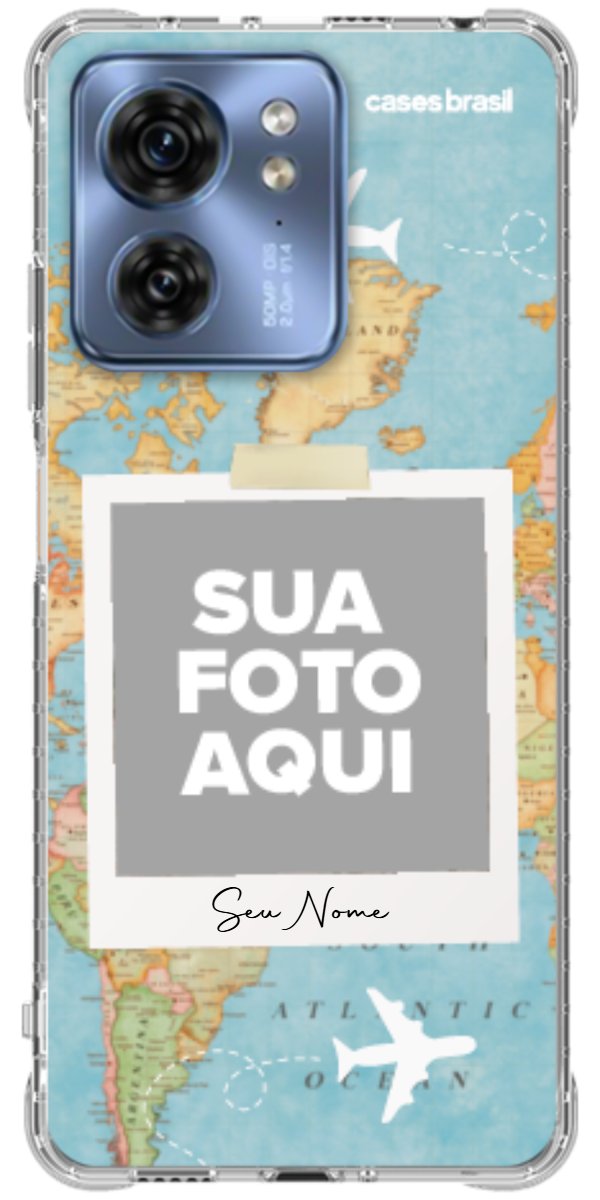 Capinha para Celular Polaroid Mapa Mundi