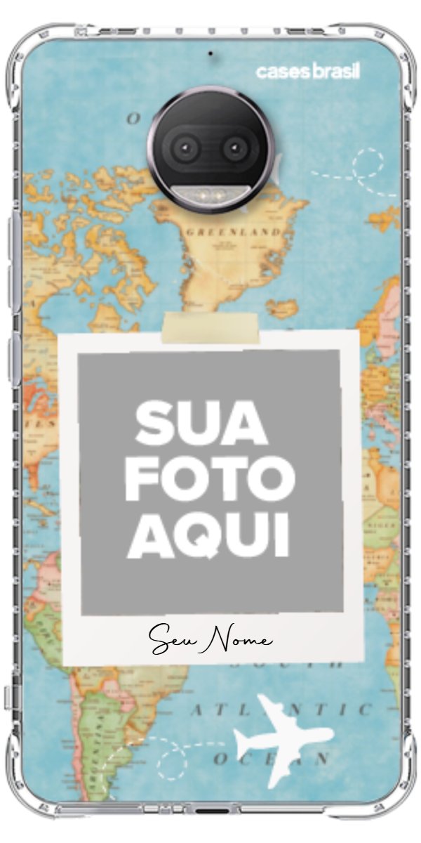 Capinha para Celular Polaroid Mapa Mundi