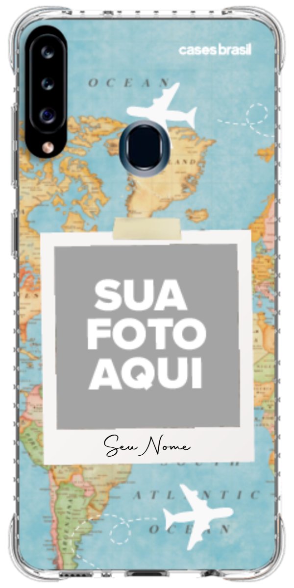 Capinha para Celular Polaroid Mapa Mundi