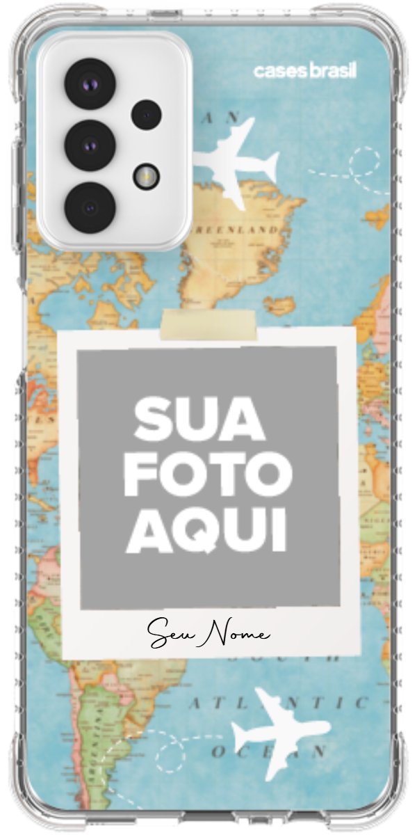 Capinha para Celular Polaroid Mapa Mundi