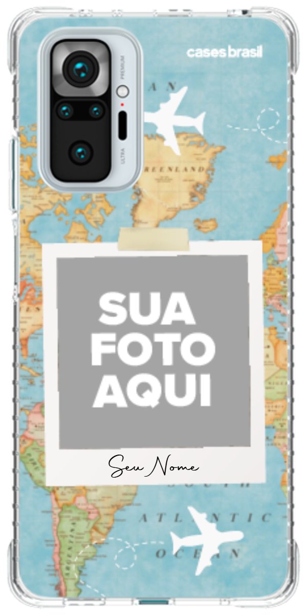 Capinha para Celular Polaroid Mapa Mundi