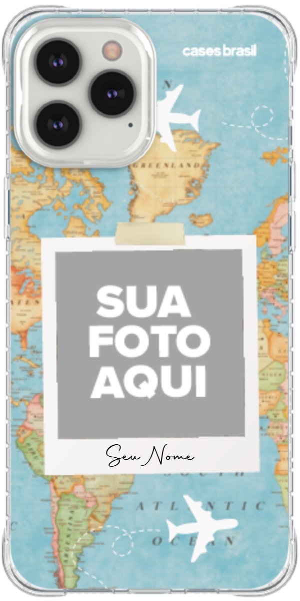 Capinha para Celular Polaroid Mapa Mundi