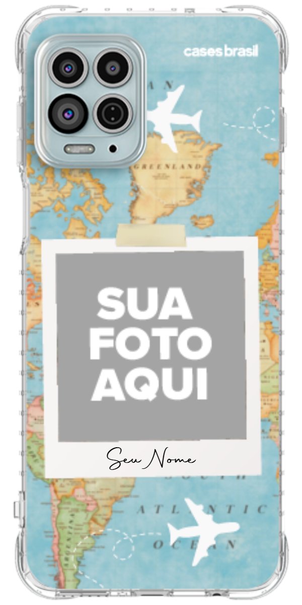 Capinha para Celular Polaroid Mapa Mundi