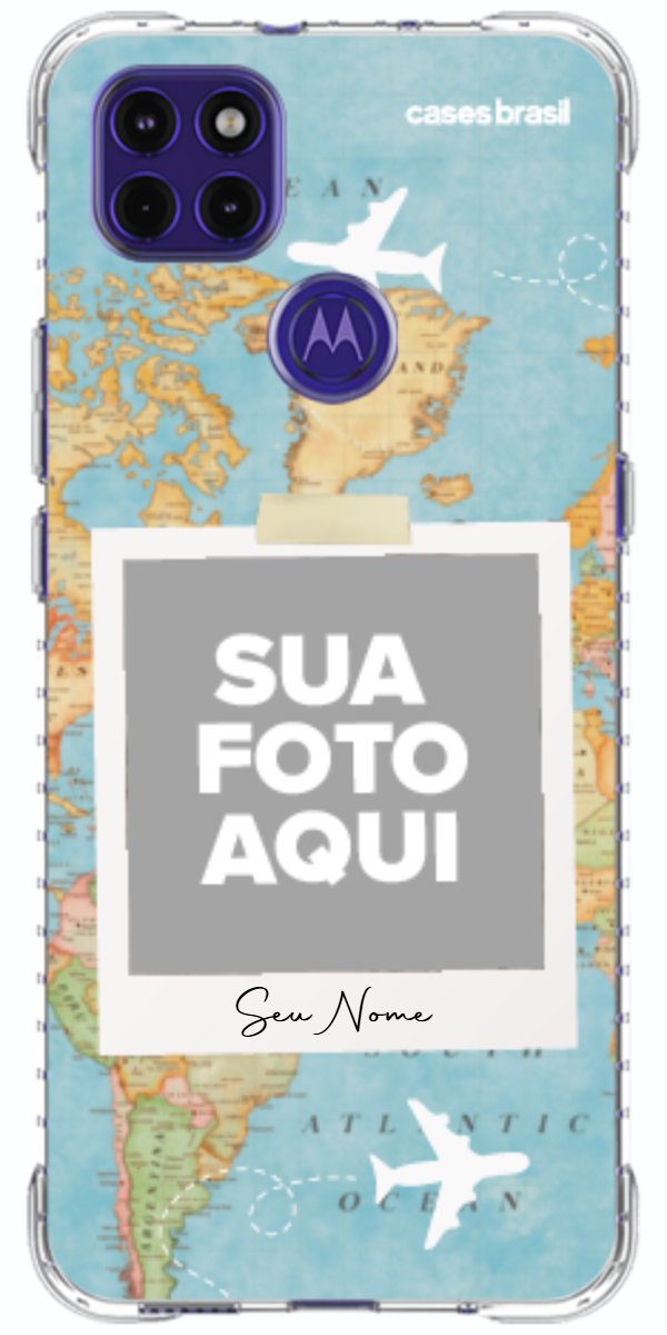 Capinha para Celular Polaroid Mapa Mundi