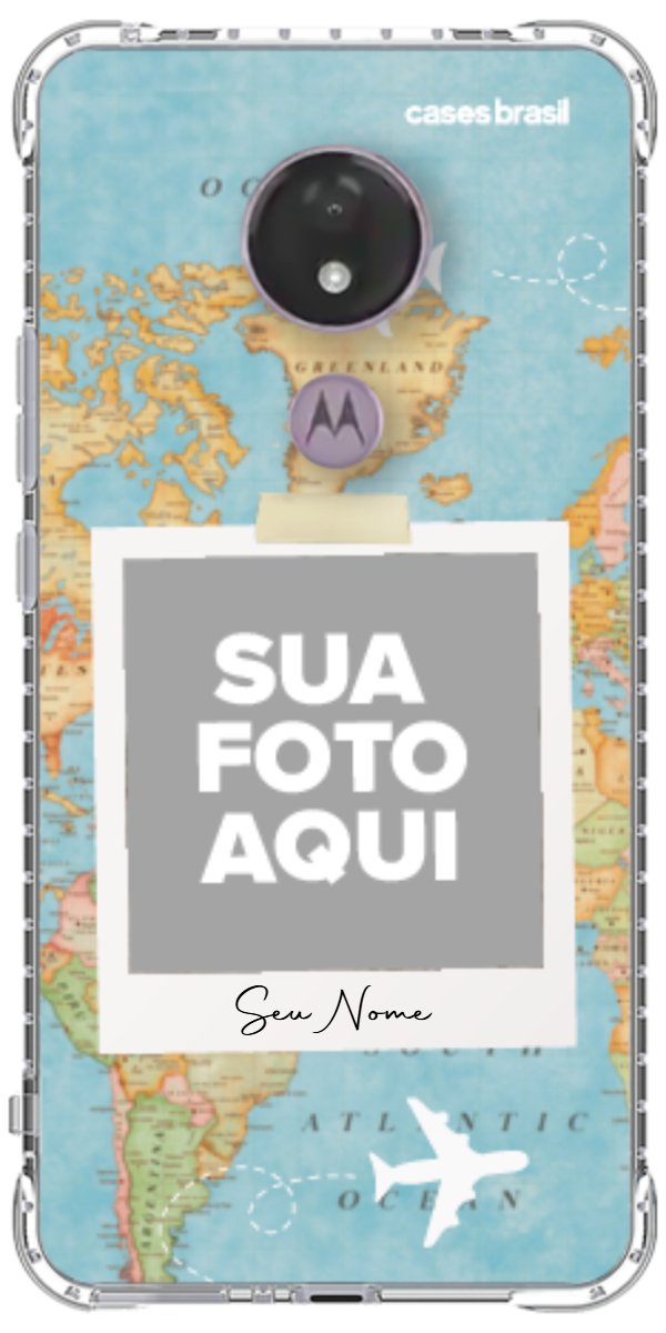 Capinha para Celular Polaroid Mapa Mundi