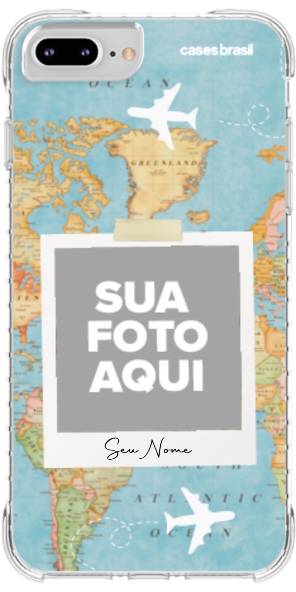 Capinha para Celular Polaroid Mapa Mundi