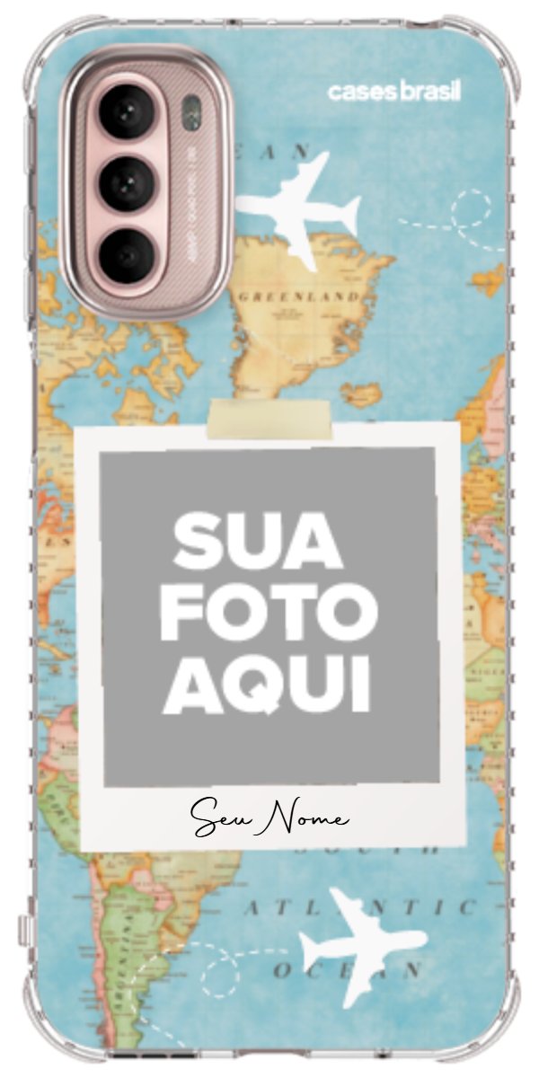 Capinha para Celular Polaroid Mapa Mundi