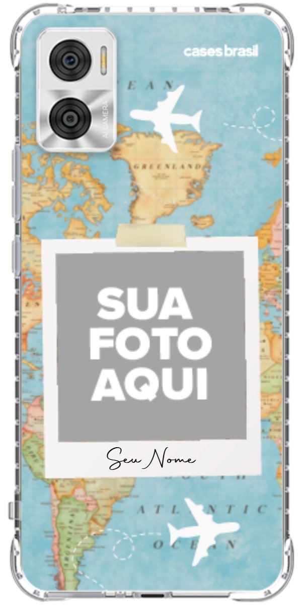 Capinha para Celular Polaroid Mapa Mundi
