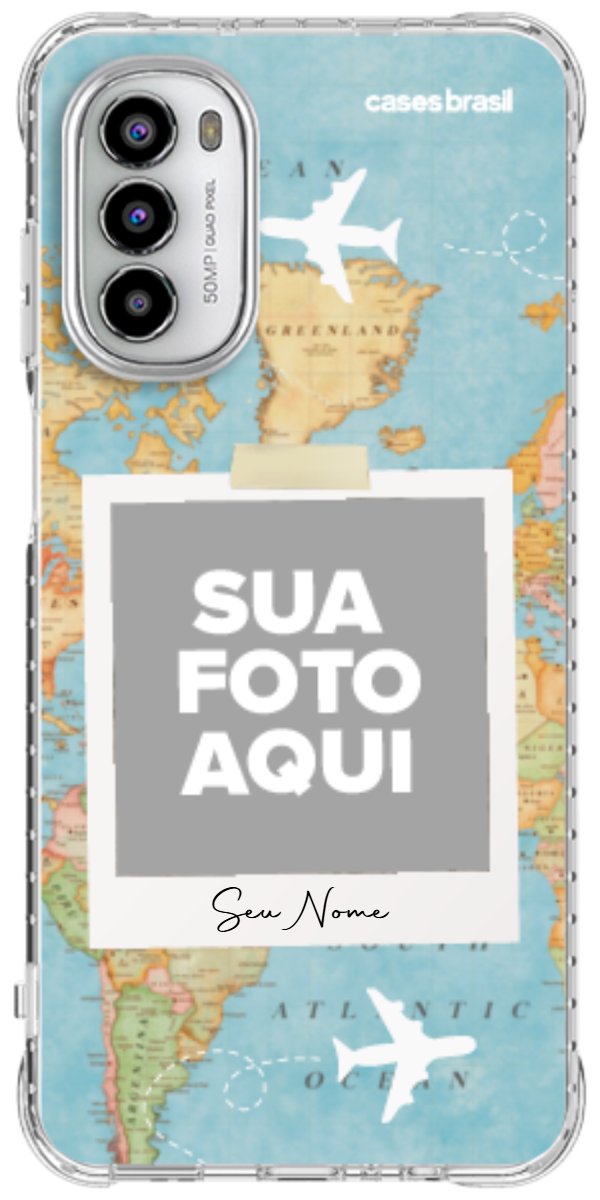 Capinha para Celular Polaroid Mapa Mundi