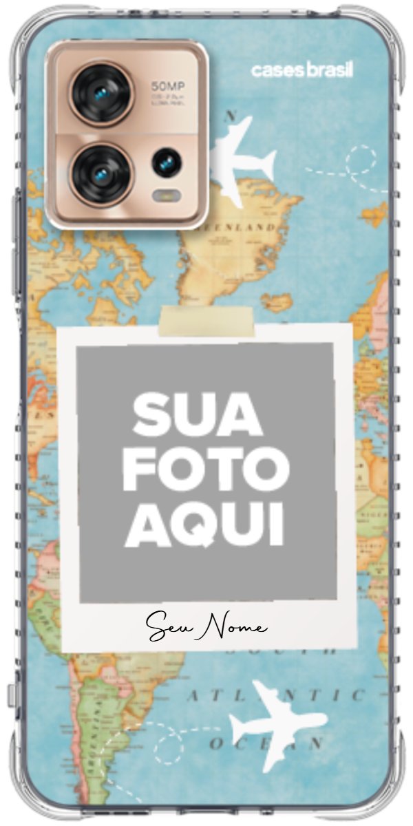 Capinha para Celular Polaroid Mapa Mundi