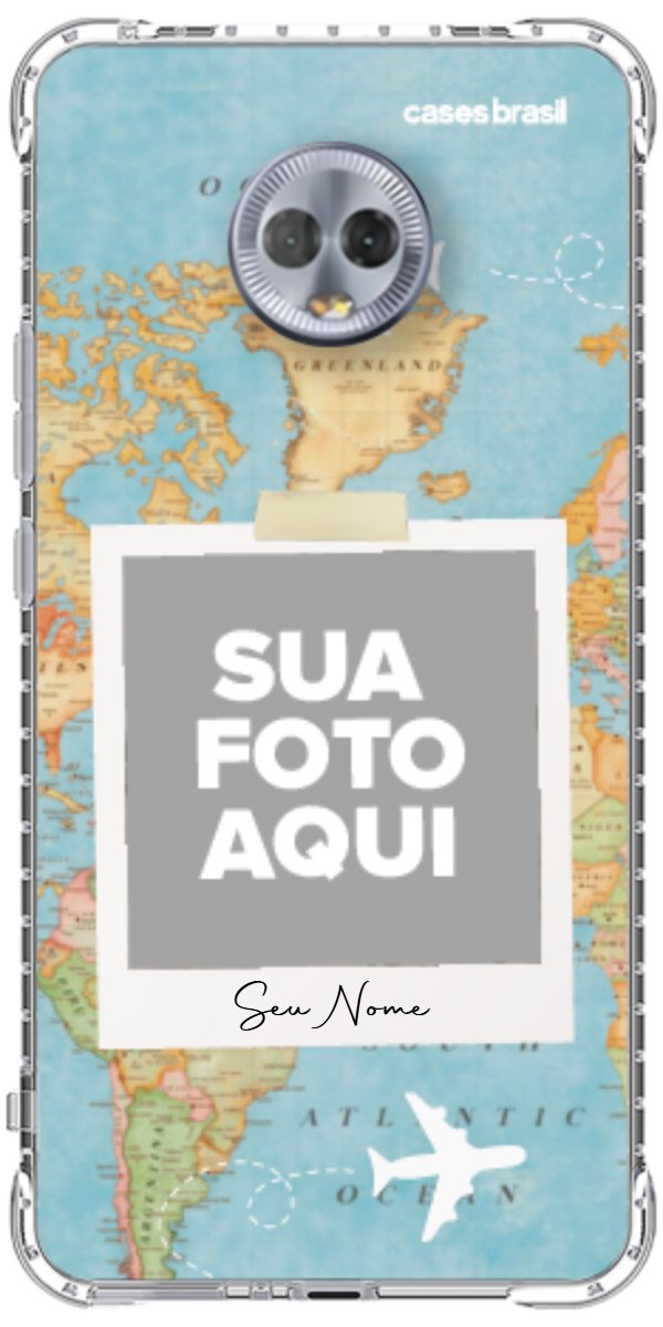 Capinha para Celular Polaroid Mapa Mundi