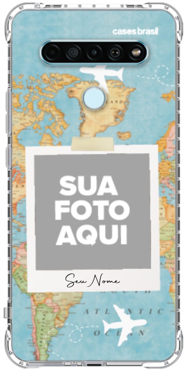 Capinha para Celular Polaroid Mapa Mundi