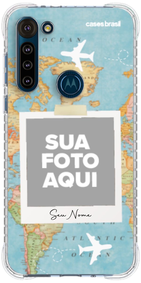 Capinha para Celular Polaroid Mapa Mundi