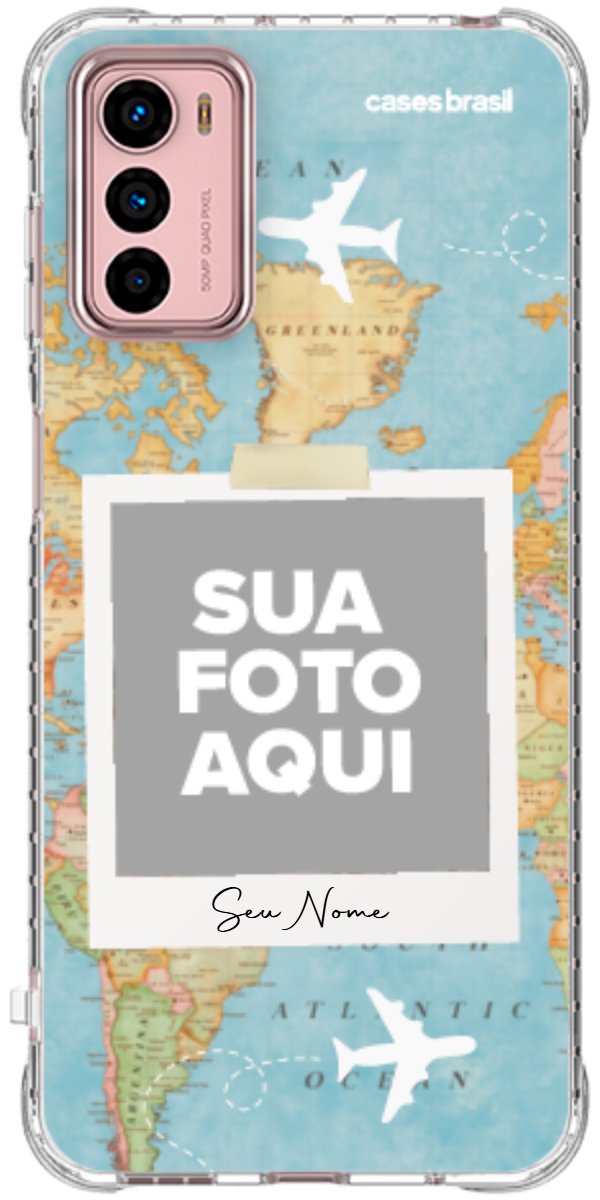 Capinha para Celular Polaroid Mapa Mundi