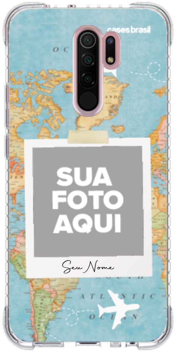 Capinha para Celular Polaroid Mapa Mundi