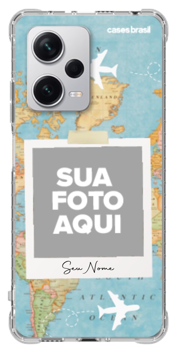 Capinha para Celular Polaroid Mapa Mundi