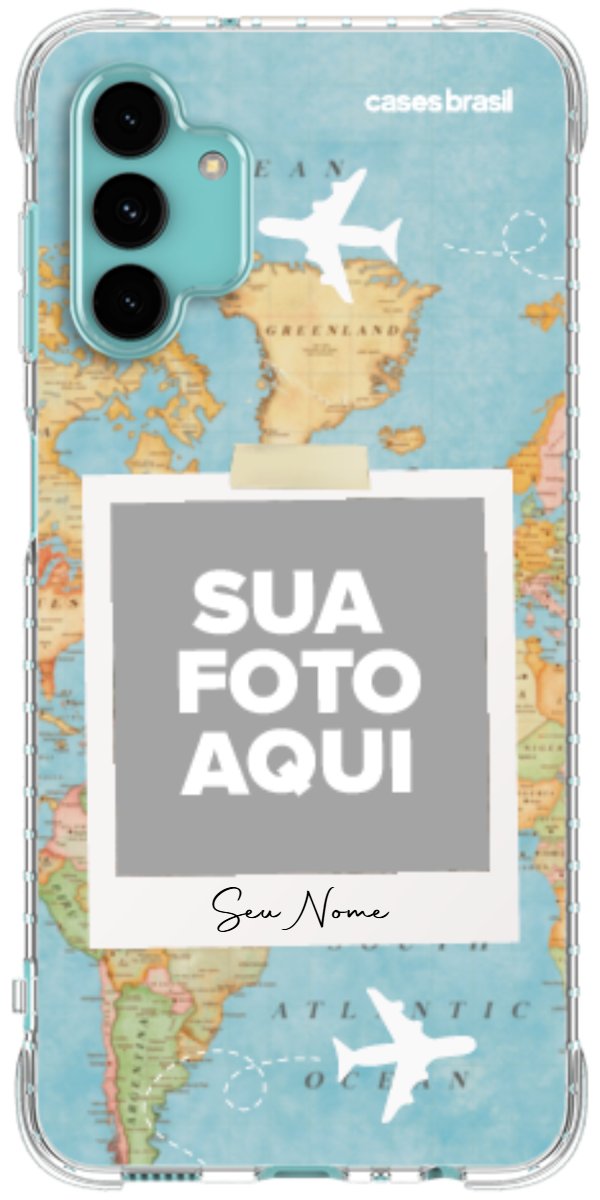 Capinha para Celular Polaroid Mapa Mundi