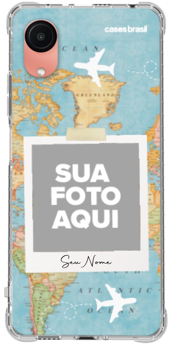 Capinha para Celular Polaroid Mapa Mundi