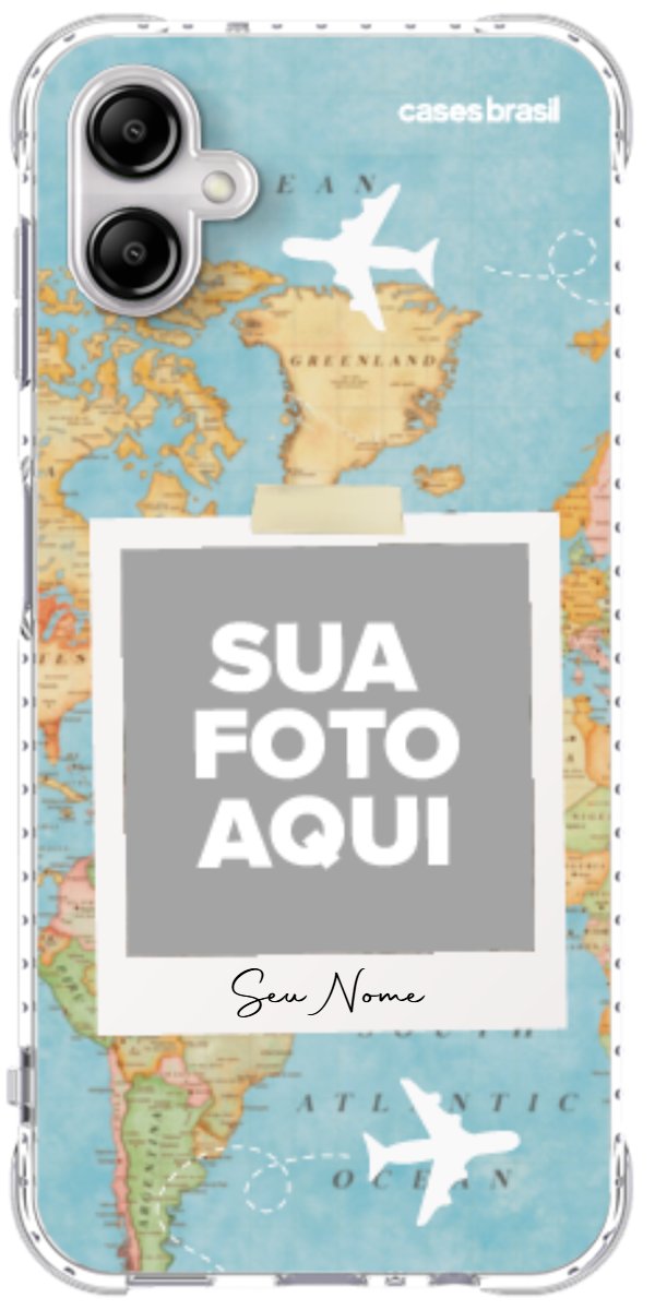 Capinha para Celular Polaroid Mapa Mundi