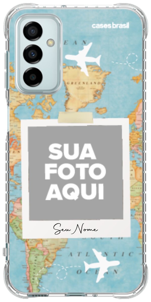 Capinha para Celular Polaroid Mapa Mundi
