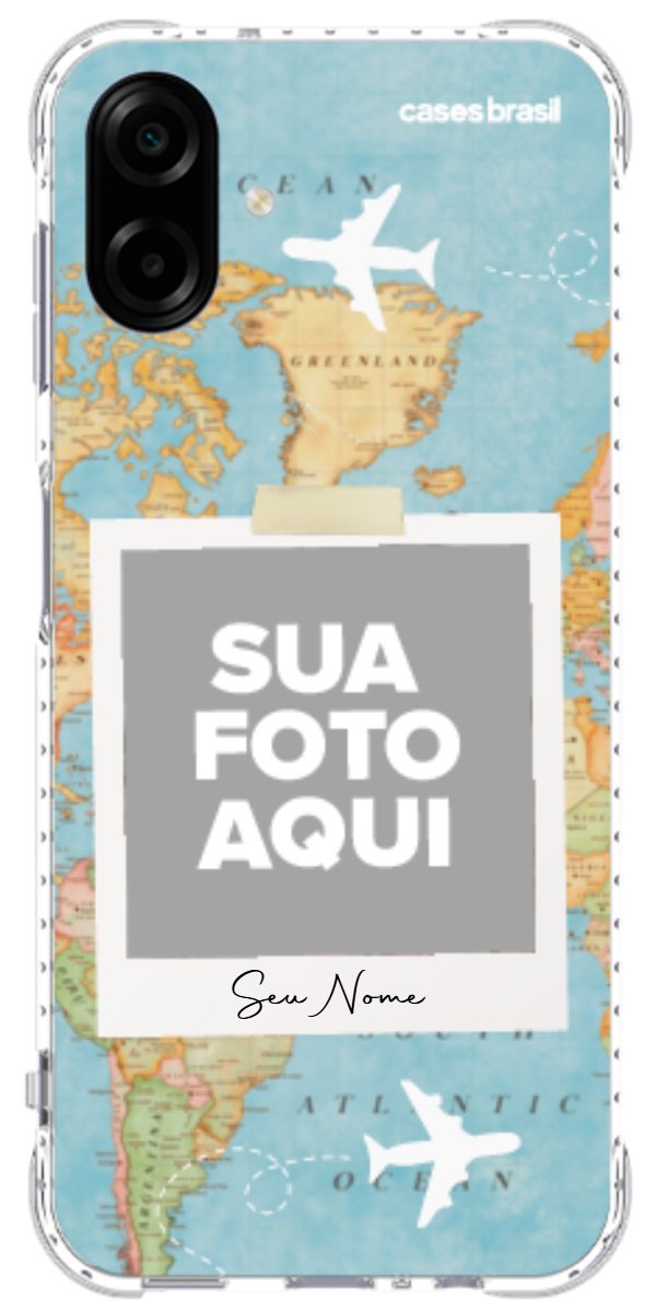 Capinha para Celular Polaroid Mapa Mundi