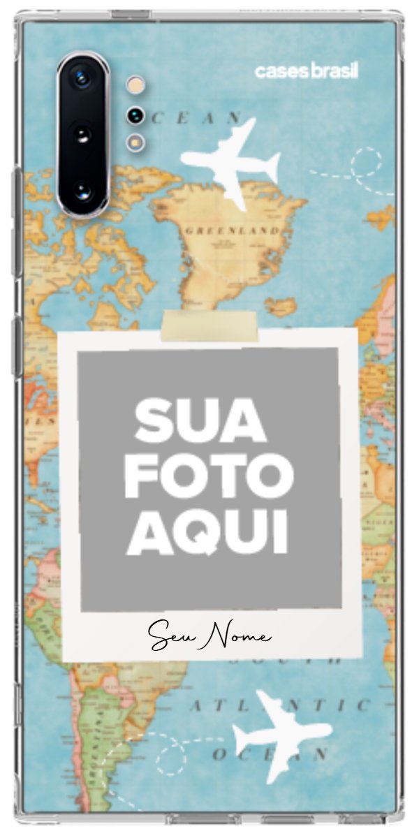 Capinha para Celular Polaroid Mapa Mundi