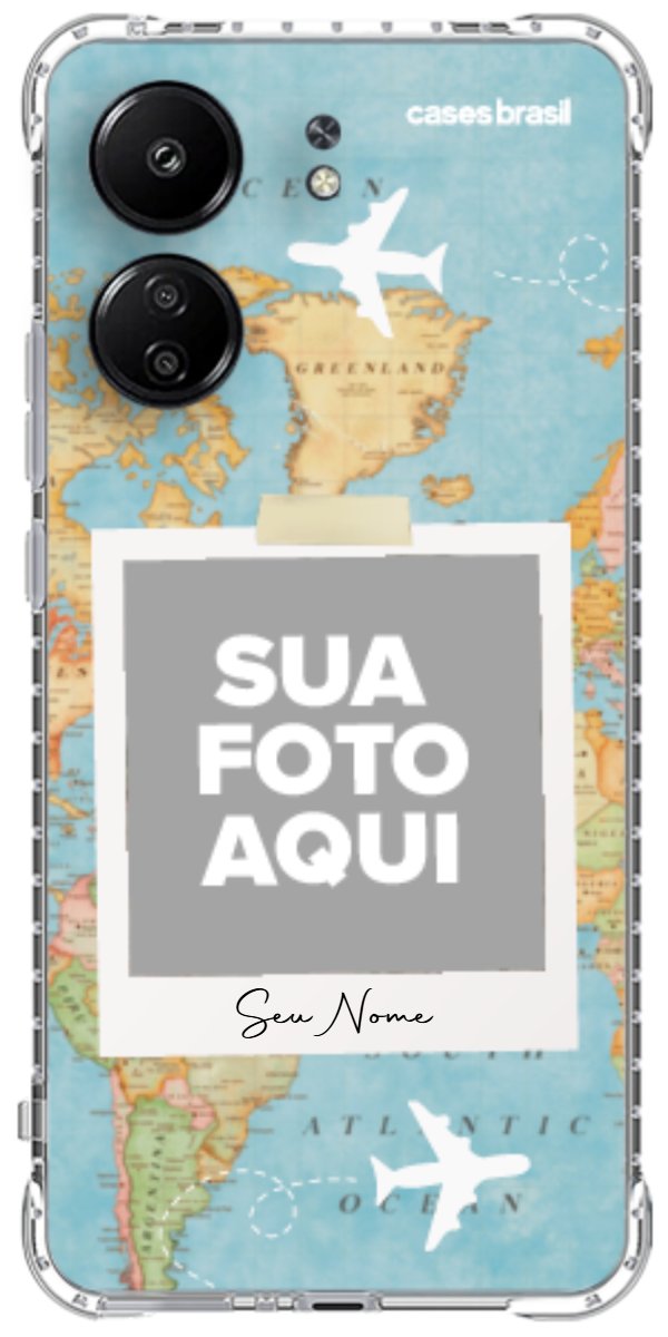 Capinha para Celular Polaroid Mapa Mundi