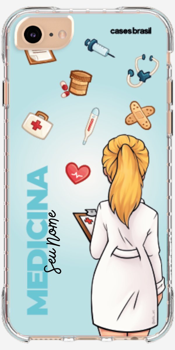 Capinha para celular Medicina - Boneca Profissão Com Fundo