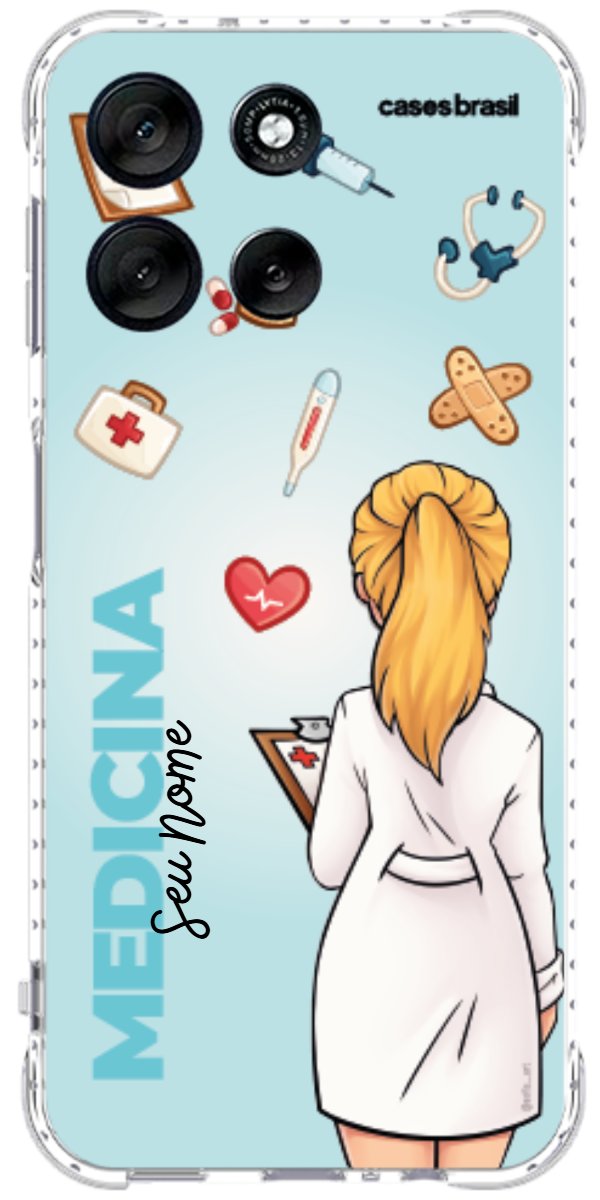 Capinha para celular Medicina - Boneca Profissão Com Fundo