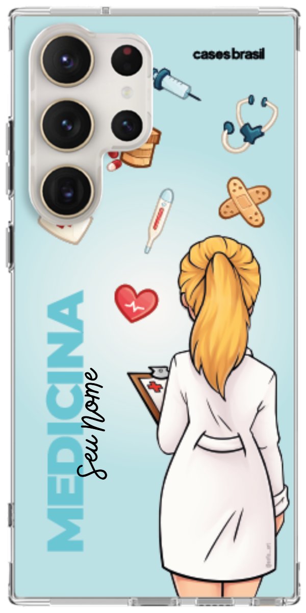 Capinha para celular Medicina - Boneca Profissão Com Fundo