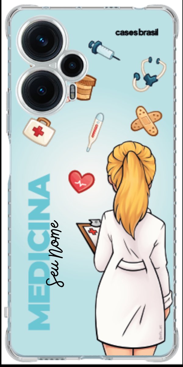 Capinha para celular Medicina - Boneca Profissão Com Fundo