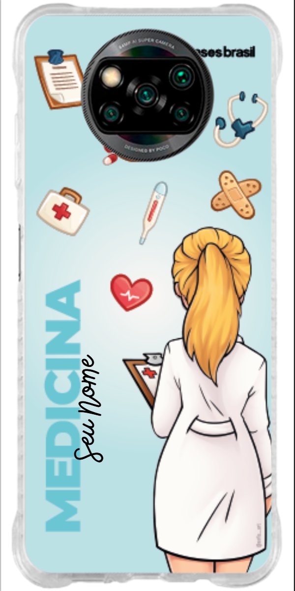 Capinha para celular Medicina - Boneca Profissão Com Fundo
