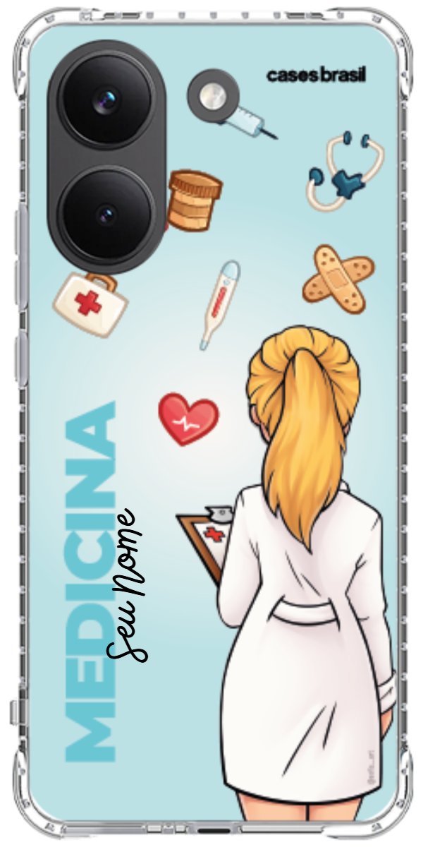 Capinha para celular Medicina - Boneca Profissão Com Fundo