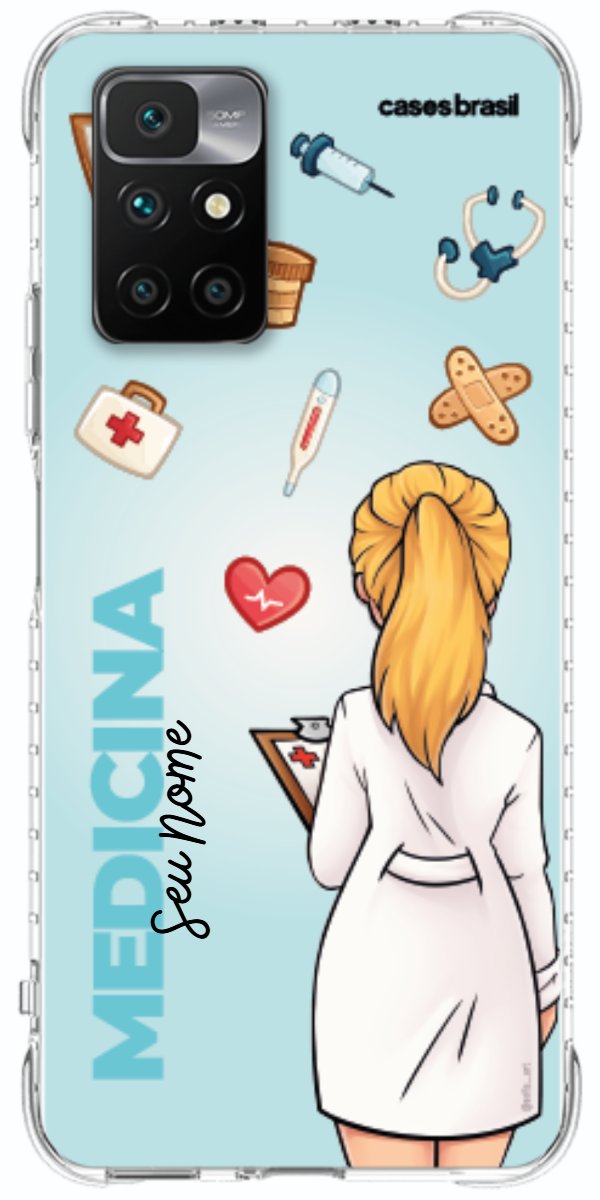 Capinha para celular Medicina - Boneca Profissão Com Fundo