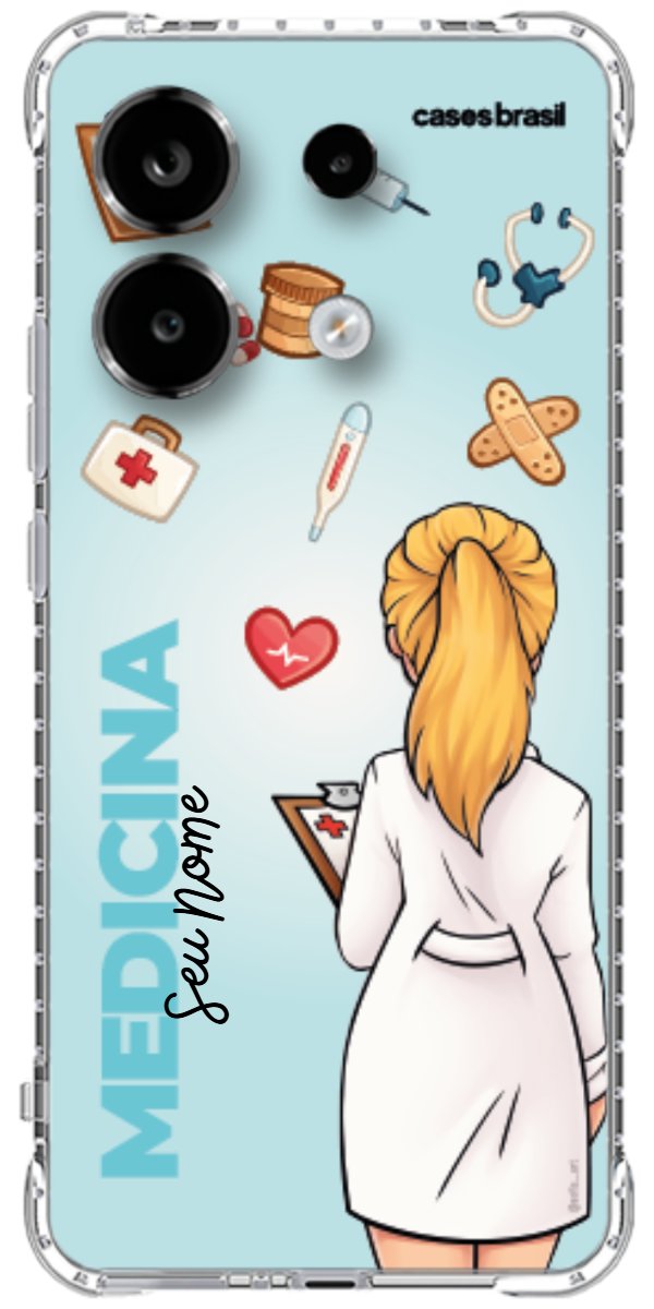 Capinha para celular Medicina - Boneca Profissão Com Fundo