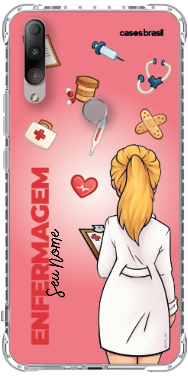Capinha para celular Enfermagem - Boneca Profissão Com Fundo