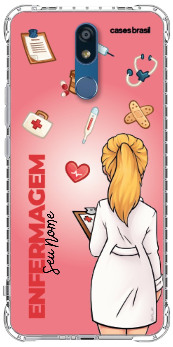 Capinha para celular Enfermagem - Boneca Profissão Com Fundo