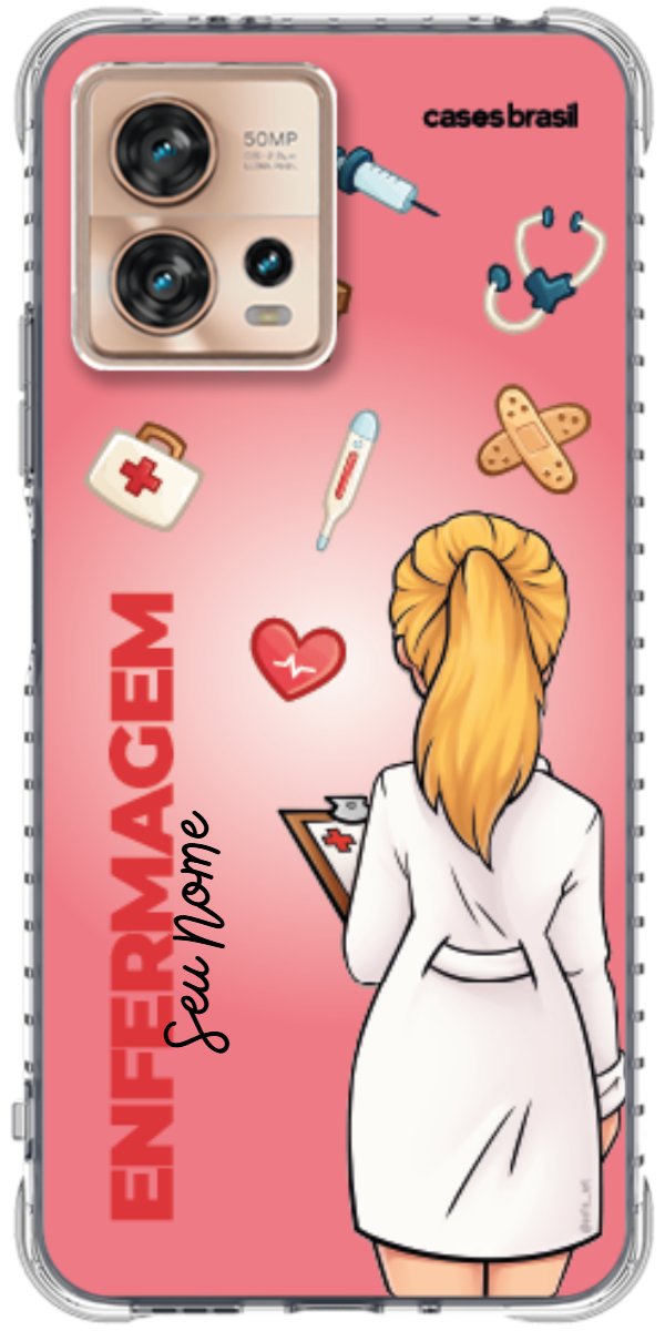 Capinha para celular Enfermagem - Boneca Profissão Com Fundo