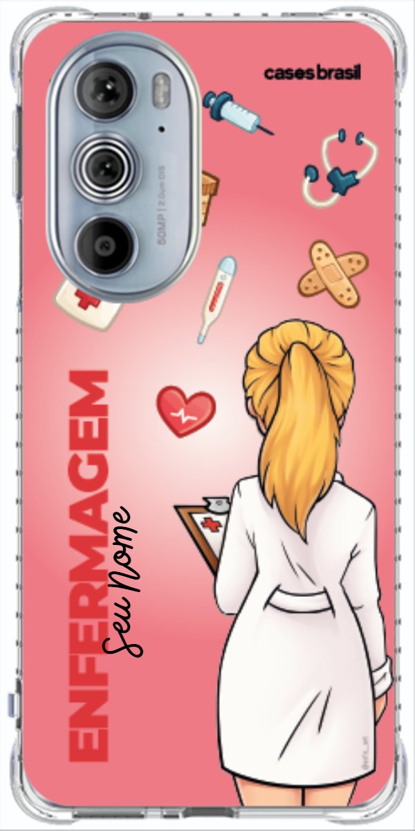Capinha para celular Enfermagem - Boneca Profissão Com Fundo