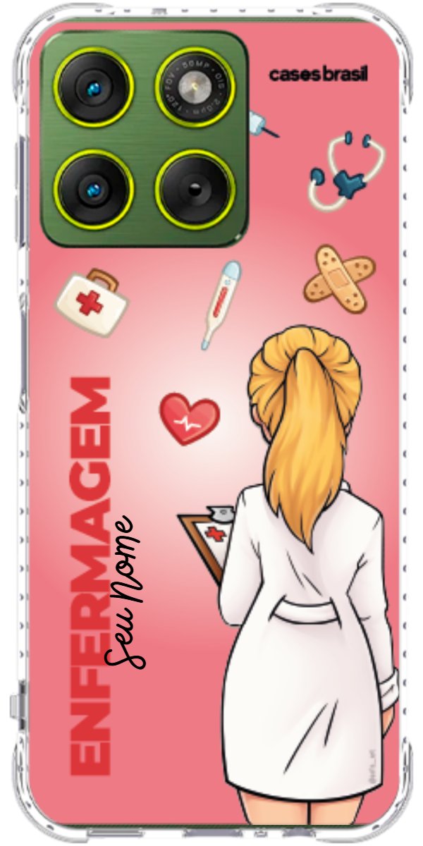 Capinha para celular Enfermagem - Boneca Profissão Com Fundo