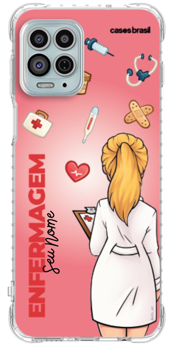 Capinha para celular Enfermagem - Boneca Profissão Com Fundo