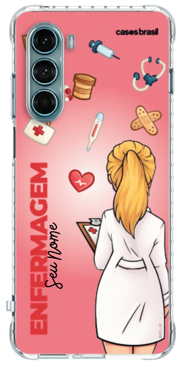 Capinha para celular Enfermagem - Boneca Profissão Com Fundo