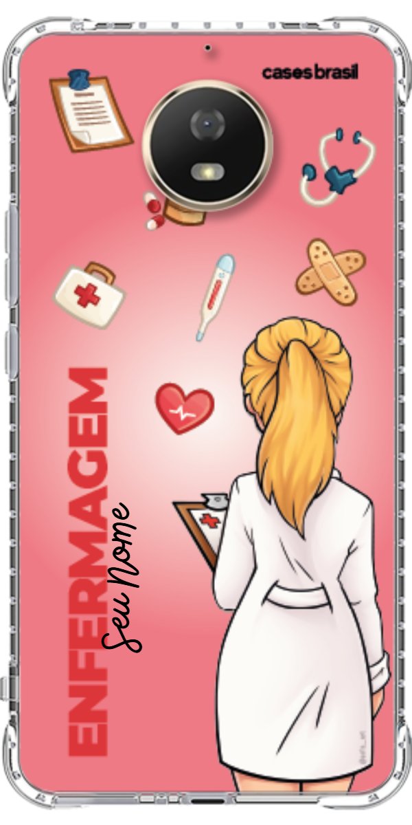 Capinha para celular Enfermagem - Boneca Profissão Com Fundo
