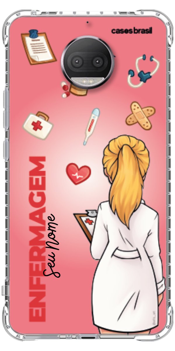 Capinha para celular Enfermagem - Boneca Profissão Com Fundo