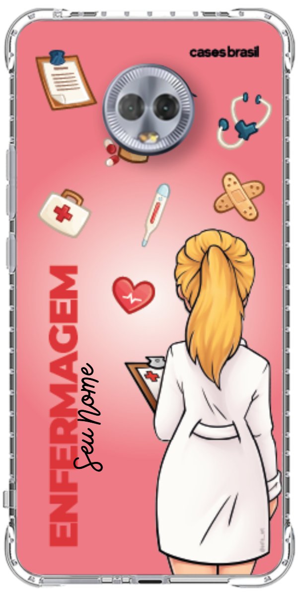 Capinha para celular Enfermagem - Boneca Profissão Com Fundo