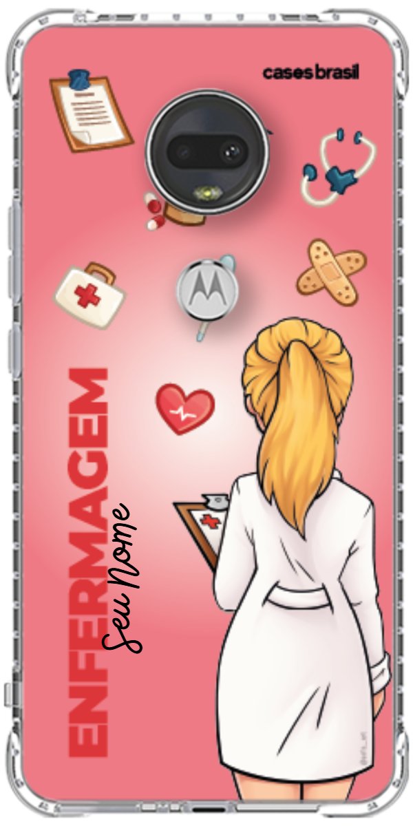 Capinha para celular Enfermagem - Boneca Profissão Com Fundo