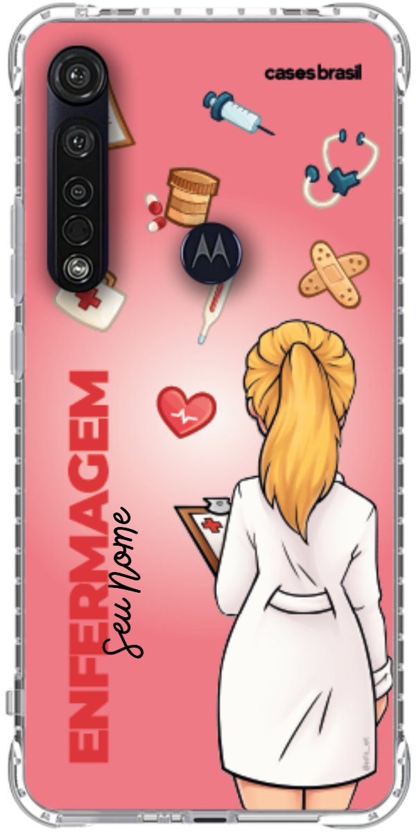 Capinha para celular Enfermagem - Boneca Profissão Com Fundo