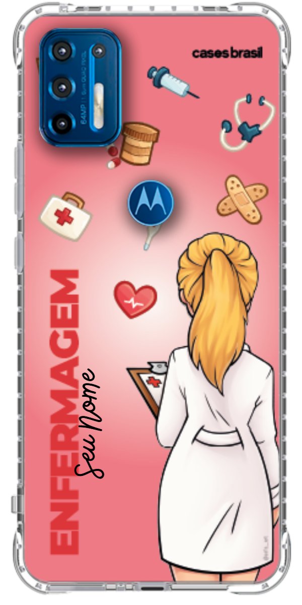 Capinha para celular Enfermagem - Boneca Profissão Com Fundo