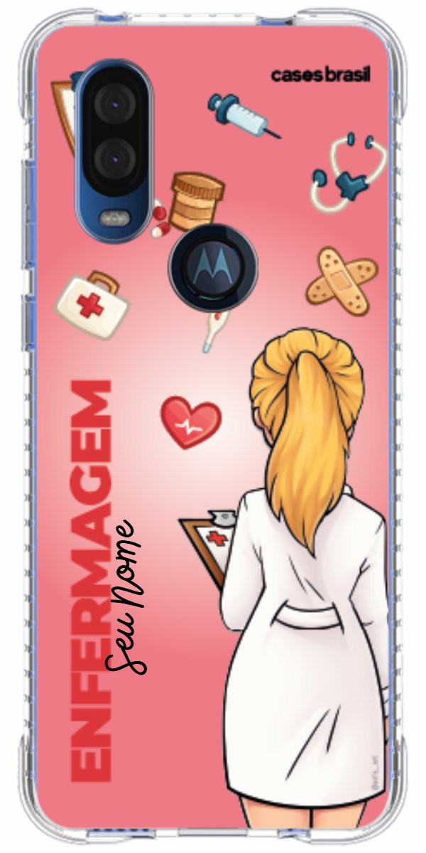 Capinha para celular Enfermagem - Boneca Profissão Com Fundo