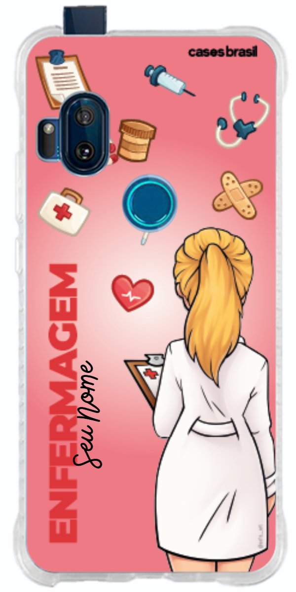 Capinha para celular Enfermagem - Boneca Profissão Com Fundo